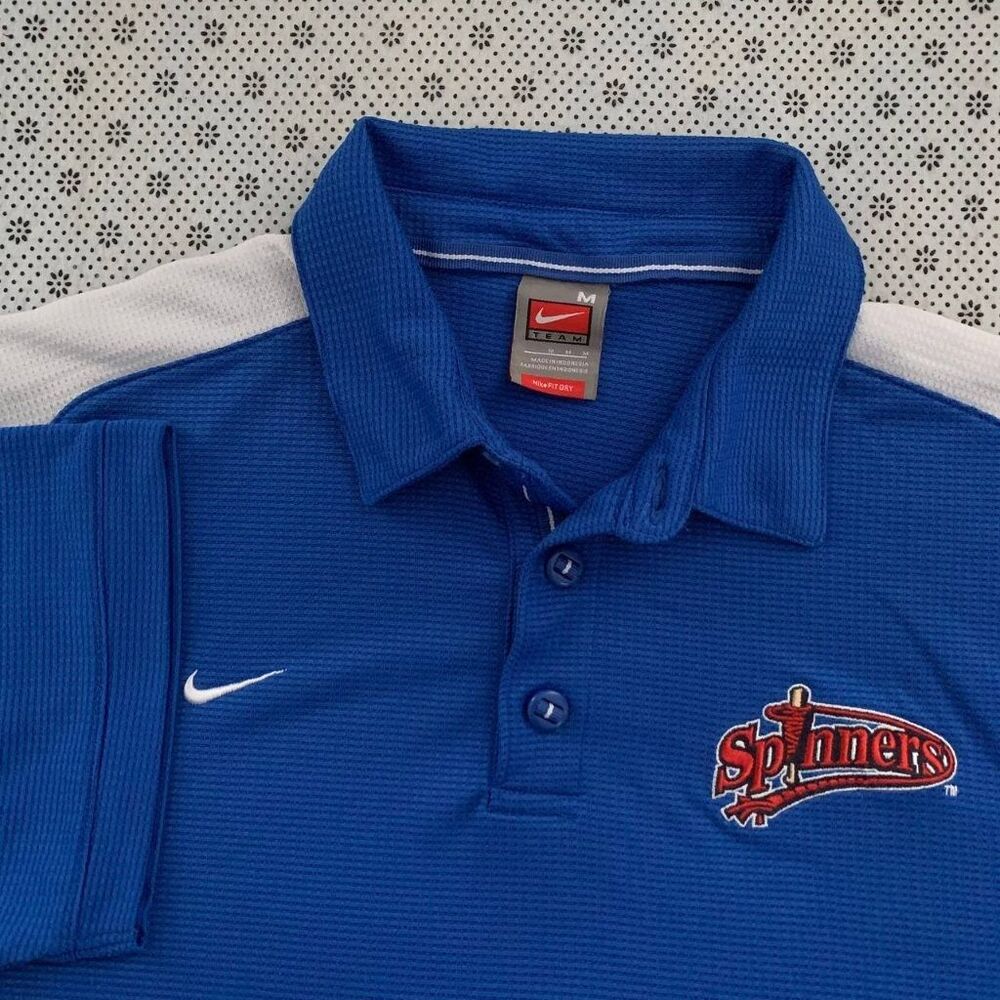 VTG Nike Y2k Team Fit Dry Lowell Spinners Minor League Baseball Polo Shirt Men's